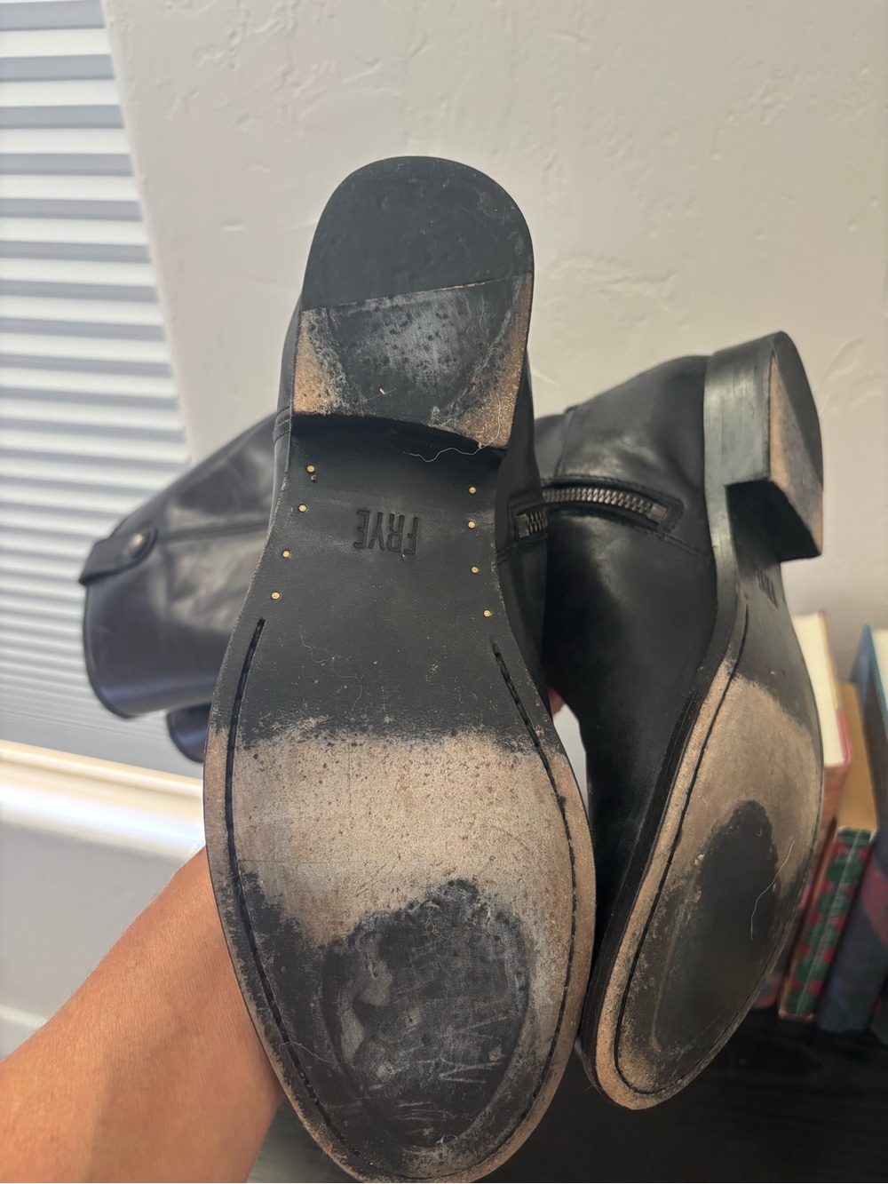 FRYE Melissa Button Inside Zip Leather Riding Boots 3470412 in Black size 9.5 - Picture 8 of 8